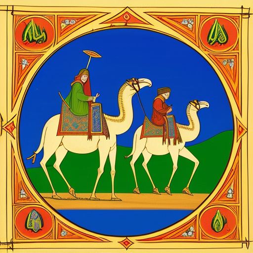 arab camels in desert 