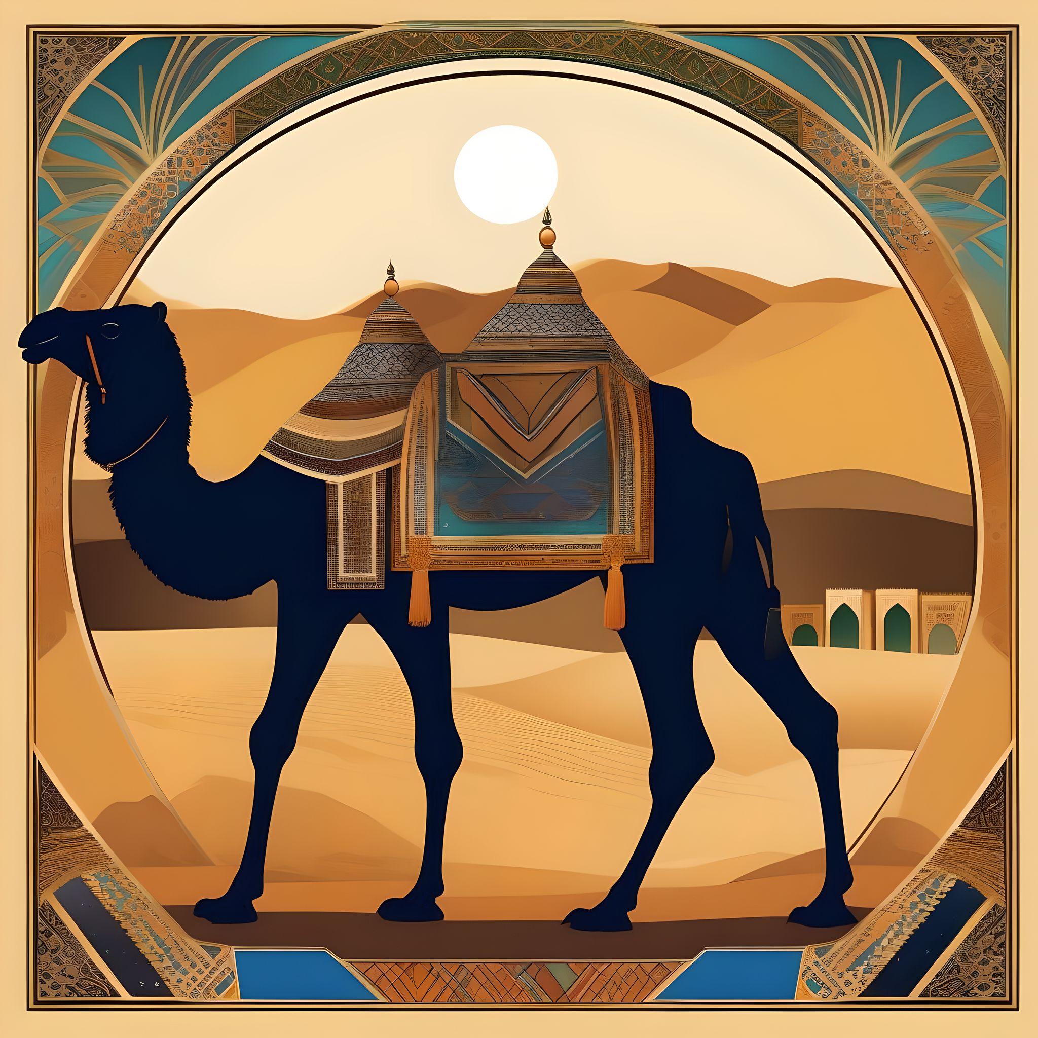 arab camel in desert 