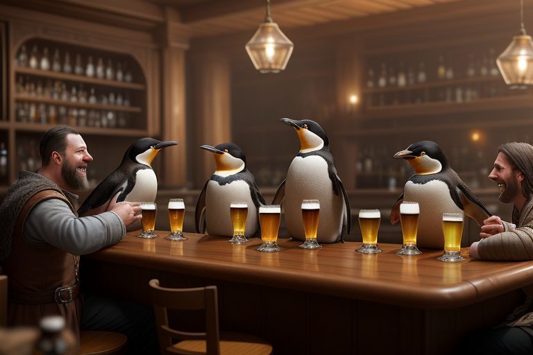 penguins celebrating