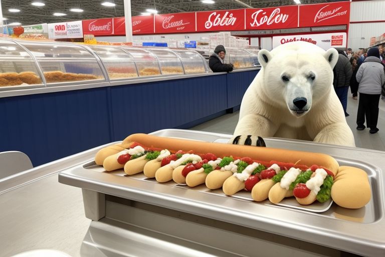 polar bear hotdog addict