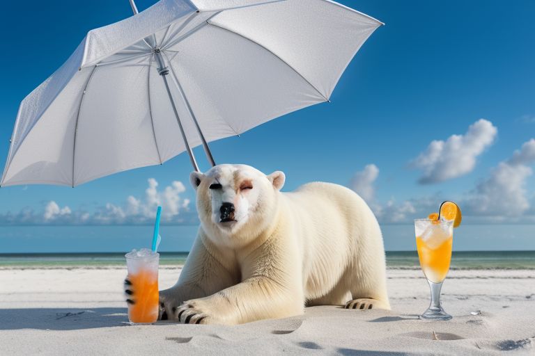 polar bear on vacation