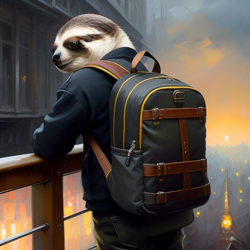traveling sloth with backpack 