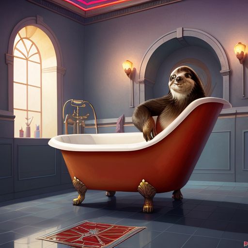 sloth in bathtub 