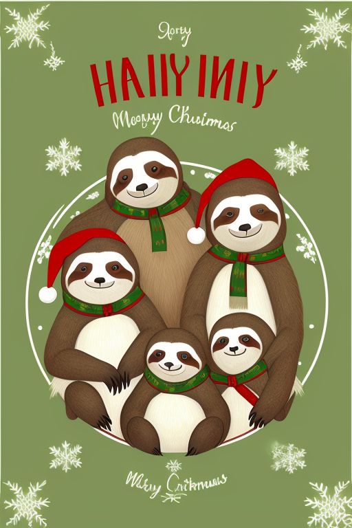 sloth familiy chirstmas