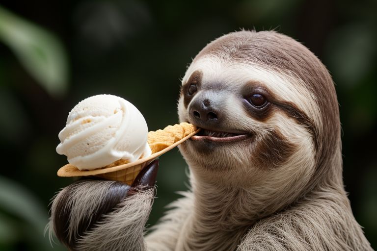 ice cream cone sloth