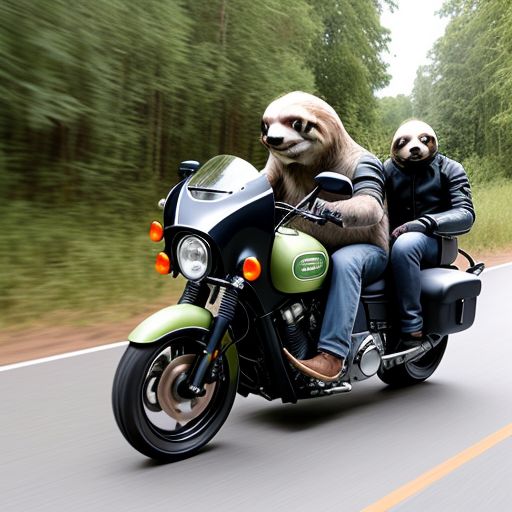 sloth on a motorcycle 