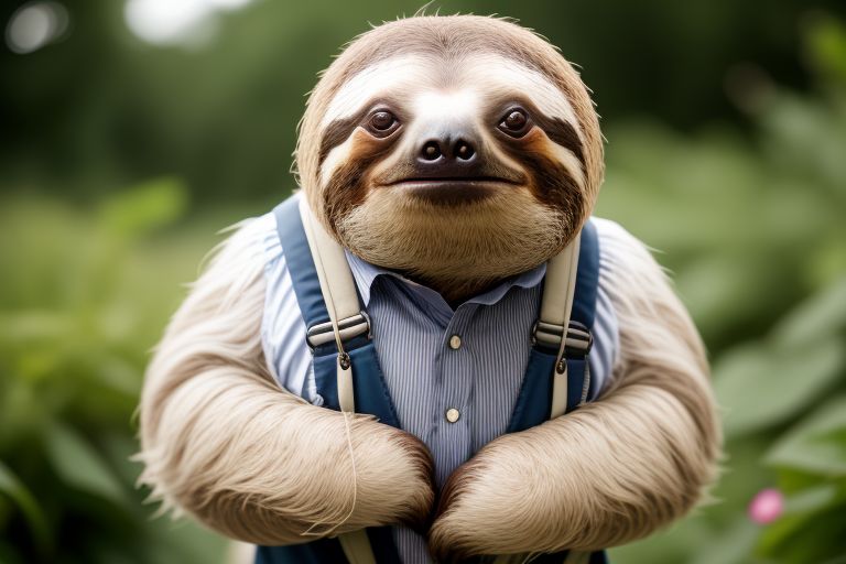 sloth in suspenders