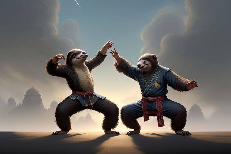 sloths kung fu training