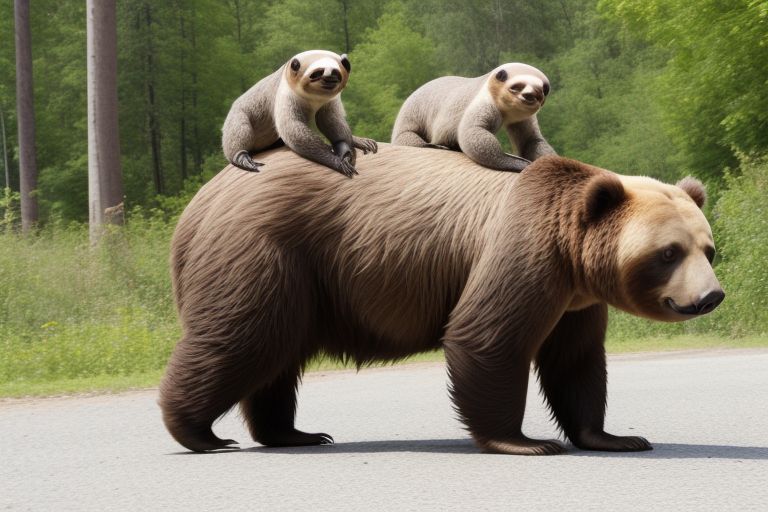 sloths riding bear
