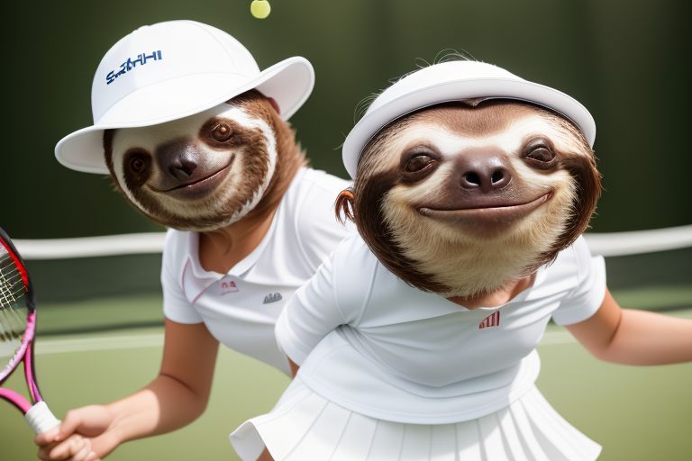 sloths playing tennis